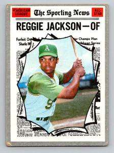 lot 73 image: Reggie Jackson 2nd Year 1970 Topps #459 Sporting News All-Star Vintage Baseball Card