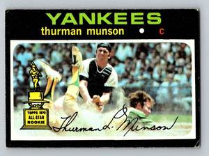lot 77 image: Thurman Munson Rookie Cup 1971 Topps #5 Vintage Baseball Card