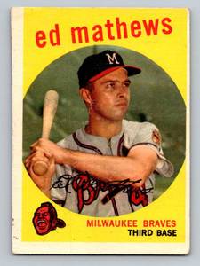 lot 85 image: Eddie Mathews 1959 Topps #450 Vintage Baseball Card