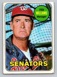 lot 92 image: Ted Williams 1969 Topps #650 Vintage Baseball Card