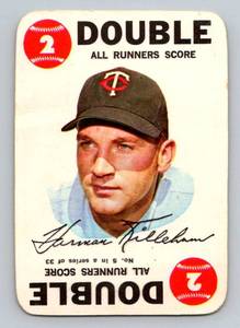lot 93 image: Harmon Killebrew 1968 Topps Game Card #5 Vintage Minnesota Twins Baseball Card