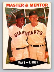 lot 98 image: Willie Mays  Bill Rigney 1960 Topps #7 Master & Mentor Vintage Baseball Card