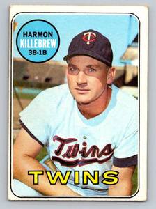 lot 102 image: Harmon Killebrew 1969 Topps #375 Vintage Minnesota Twins Baseball Card