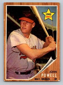lot 104 image: Boog Powell RC 1962 Topps #99 Vintage Rookie Baseball Card