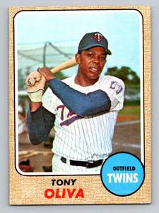 lot 107 image: Tony Oliva 1968 Topps #165 Vintage Minnesota Twins Baseball Card