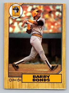 lot 111 image: Barry Bonds O-Pee-Chee RC 1987 #320 Baseball Rookie Card