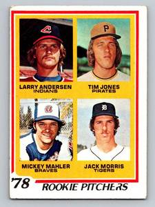 lot 116 image: Jack Morris RC 1978 Topps #703 Rookie Pitchers Vintage Minnesota Twins Baseball Card