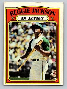 lot 122 image: Reggie Jackson 1972 Topps #436 In Action Vintage Baseball Card