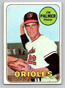lot 123 image: Jim Palmer 1969 Topps #573 Vintage Baseball Card