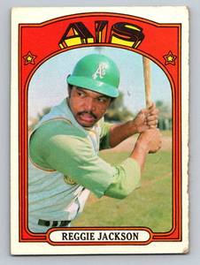 lot 124 image: Reggie Jackson 1972 Topps #435 Vintage Baseball Card