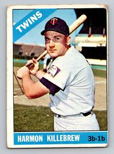 lot 17B image: Harmon Killebrew 1966 Topps #120 Vintage Minnesota Twins Baseball Card