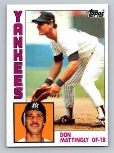 lot 26B image: Don Mattingly RC 1984 Topps #8 Vintage Rookie Baseball Card