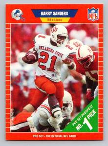 lot 27B image: Barry Sanders RC 1989 Proset #494 Rookie Football Card