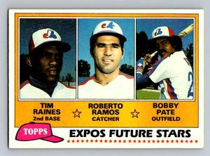 lot 33B image: Tim Raines RC 1981 Topps #479 Expos Future Stars Rookie Vintage Baseball Card