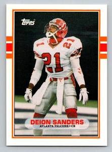 lot 58B image: Deion Sanders RC 1989 Topps Traded #30T Rookie Football Card