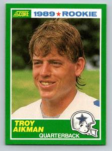 lot 60B image: Tory Aikman RC 1989 Score #270 Rookie Football Card