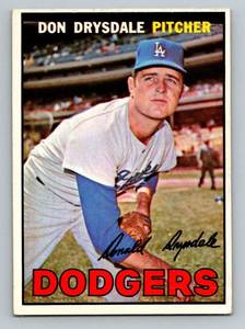 lot 32D image: Don Drysdale 1967 Topps #55 Vintage Baseball Card