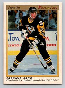 lot 44D image: Jaromir Jagr RC OPC 1991 O-Pee-Cheel #50 Rookie Hockey Card