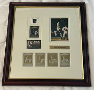 lot 21E image: Alex Rodriguez Framed Piece with Rare Printing Plates and Photo Film