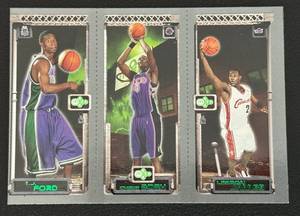 lot 7A image: LeBron James RC 2004 Topps M3 #111 Rookie Basketball Card with Chris Bosh and TJ Ford