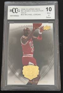lot 10A image: Michael Jordan BCCG 10 Gem Mint 2009-2010 Upper Deck MJ Legacy Collection #33 Basketball Card