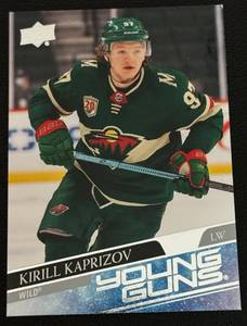 lot 12A image: Kirill Kaprizov RC Young Guns 2020-2021 Upper Deck Series 2 #451 Rookie Minnesota Wild Hockey Card