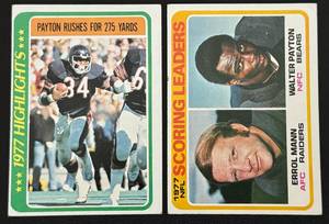 lot 13A image: Walter Payton 1978 Topps 2 Card Vintage Football Lot
