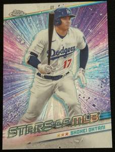 lot 16A image: Shohei Ohtani Refractor Insert 2024 Topps Chrome #CSMLB-55 Stars of the MLB Baseball Card