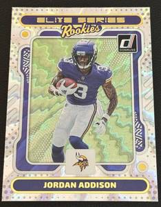 lot 27A image: Jordan Addison RC 2023 Donruss Rookies Elite Series #10 Minnesota Vikings Football Card