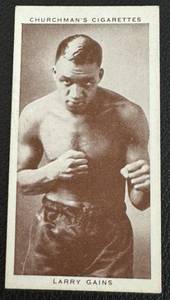 lot 30A image: 1938 Larry Gains #17 Boxing Personalities Churchmans Cigarettes Card