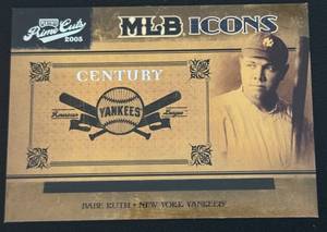 lot 40A image: Babe Ruth 50 2005 MLB Icons Prime Cuts #MLB-2, numbered 0550, Rare Baseball Card