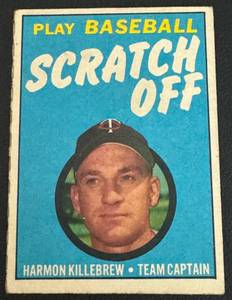 lot 45A image: Harmon Killebrew 1970 Topps Scratch Off Vintage Minnesota Twins Baseball Card