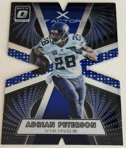 lot 48A image: Adrian Peterson 149 Refractor Die Cut 2016 Donruss Optic X-Factor Minnesota Vikings Football Card