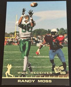 lot 64A image: Randy Moss RC 1998 Press Pass #5 Rookie Minnesota Vikings Football Card