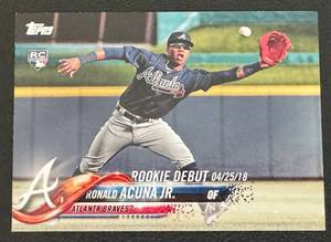 lot 105A image: Ronald Acuna Jr RC 2018 Topps Update #US252 Rookie Baseball Card