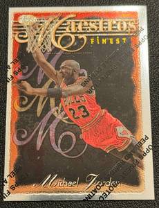 lot 14B image: Michael Jordan 19996 Topps Finest Maestros #127 M35 Uncommon Basketball Card