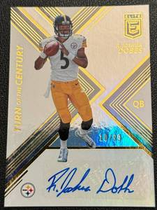 lot 38B image: Josh Dobbs Auto 99 2017 Donruss Elite Turn of the Century #TC-8, Numbered 1099 Football Card