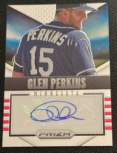 lot 59B image: Glen Perkins Auto 2014 Prizm #7 Signed Minnesota Twins Baseball Card