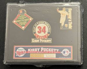 lot 73B image: Kirby Puckett HOF Commemorative Pin Set, Limited Edition 5,000, Minnesota Twins Baseball