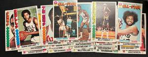 lot 140 image: 1976 Topps Basketball 22 Card Tallboy Vintage Lot - Archibald, Wicks, Tomjanovich, Russel, Van Lier, and More
