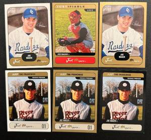 lot 148 image: Joe Mauer RC Lot - 6 Cards 2002 Just Minors - Minnesota Twins Rookie Baseball