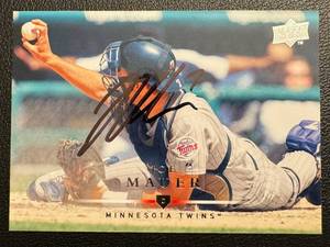 lot 6B image: Joe Mauer Auto 2008 Upper Deck #276 Signed Minnesota Twins Baseball Card