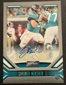 lot 11B image: Gardner Minshew Auto 75 RC 2019 Playbook #163, numbered 1875, Football Rookie Card