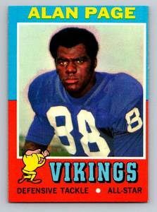lot 17C image: Alan Page 2nd Year 1971 Topps #71 Vintage Minnesota Vikings Football Card
