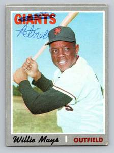lot 18C image: Willie Mays 1970 Topsp #600 Vintage Baseball Card
