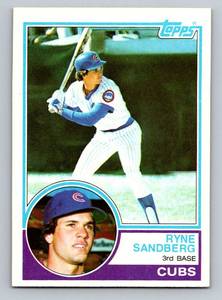 lot 21C image: Ryne Sandberg RC 1983 Topps #83 Rookie Vintage Baseball Card