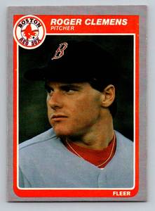 lot 23C image: Roger Clemens RC 1985 Fleer #155 Vintage Rookie Baseball Card