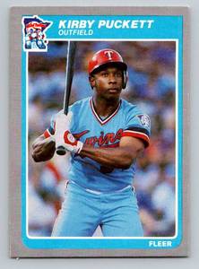 lot 25C image: Kirby Puckett RC 1985 Fleer #286 Rookie Vintage Minnesota Twins Baseball Card