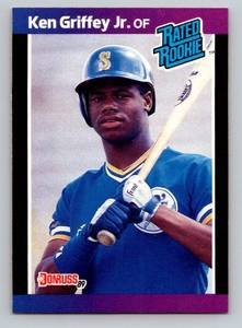 lot 42C image: Ken Griffey Jr. RC 1989 Donruss Rated Rookie #33 Baseball Card