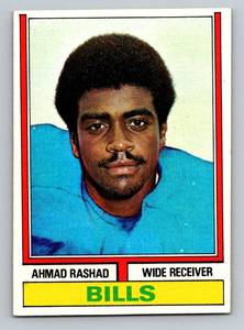 lot 49C image: Ahmad Rashad RC 1974 Topps #105 Vintage Rookie Minnesota Vikings Football Card